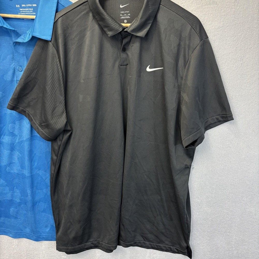 Lot of 2 Nike Dri-Fit Under Armour Camo Golf Playoff Polo Shirt Mens 2XL XXL - Picture 2 of 16